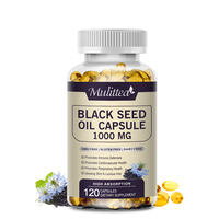 Capsules d'huile de graines noires OEM pour la croissance des cheveux des adultes et le soutien antioxydant, 60/120 capsules par flacon