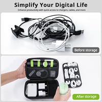 Family Electronics Organizer-Grand étui de rangement EVA pour chargeurs, cordons et accessoires techniques (sac de gestion des câbles)