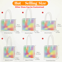Sac à main réutilisable en plastique transparent PVC personnalisé bon marché Sac de plage transparent Fourre-tout Sacs cadeaux avec poignée Type de motif lettre