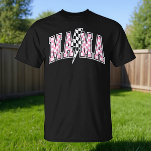 T-shirt da donna Mama Lightning Bolt a quadretti - Product Image 3