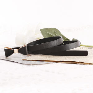 Cinturón de cuero PU con lazo para mujer, hebilla fina de aleación, color caramelo, para vestido, accesorio de moda de verano - Product Image 3