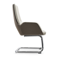 Chaise de bureau visiteur en cuir PU avec base en métal, dossier moyen, chaises de conférence de luxe pour salle de réunion