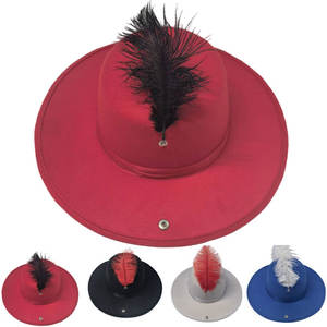 Sombrero Fedora de Plumas con Ala Ancha de Fieltro y Plumas de Avestruz para Bodas y Fiestas Casuales, Ajustable, Unisex, para Todas las Estaciones - Product Image 1