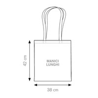 Sac fourre-tout carré en coton personnalisable Cecily 42x38 cm avec longues poignées, usage promotionnel, style décontracté, fabriqué en Italie