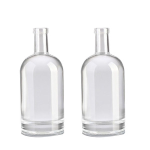 Botella de Vidrio Redonda Vacía de 375ml, 500ml, 700ml para Licores, Ginebra, Ron, Tequila, Whisky, <span class=keywords><strong>Vodka</strong></span>, en Oferta - Product Image 1