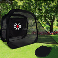 Filet de golf pliable et portable avec logo personnalisé pour la pratique en garage, dans la cour ou à l'intérieur, filet de golf noir
