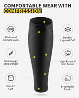 Manchons de compression personnalisés pour mollets, pour les douleurs de la tibia et la récupération après la course, compression 20-30 mmHg