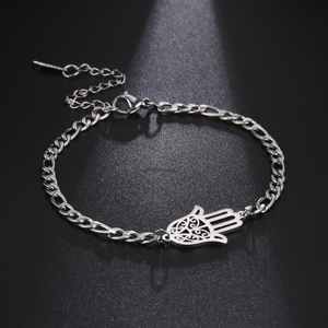 Colgante de mano Vintage Hamsa, pulsera de acero inoxidable con filigrana, colgante hueco, protección contra el mal de los celosía, talismán - Product Image 3