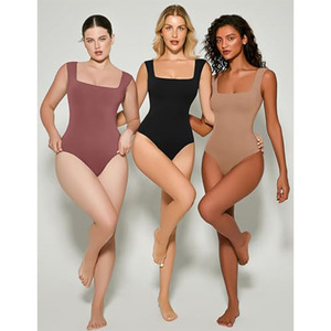 Tute da <span class=keywords><strong>donna</strong></span> tute da <span class=keywords><strong>donna</strong></span> Sexy Body a collo quadrato Body Body a doppia fodera canotta morbido - Product Image 5