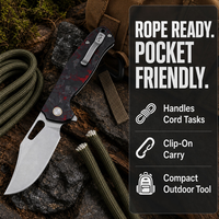 Couteau de poche pliant Sharp en acier D2 avec roulement à billes pour le camping
