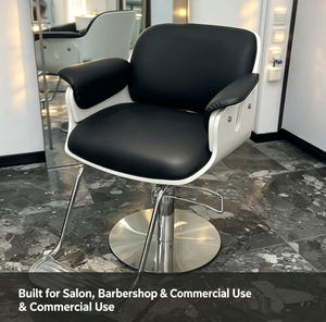 Ajustable en Altura 360° °   Sillón de Barbero Giratorio de Cuero, Silla de Estilismo Moderna y Ecológica <span class=keywords><strong>para</strong></span> Peluquería y Barbería - Product Image 3