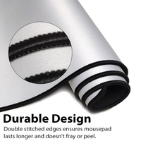 Tapis de souris de jeu personnalisé en usine, résistant à l'eau, grand format, blanc, vierge pour sublimation, base en caoutchouc