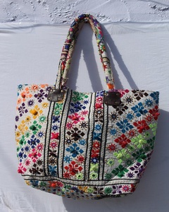 Sac bohème Banjara de style indien, sac vintage Hobo, sac ethnique brodé à la main avec des fleurs, deux sangles, sac léger - Product Image 5