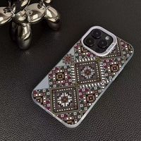 Coque de téléphone portable populaire en TPU et PC avec impression florale Totem et clé argentée électroplaquée pour iPhone 11 12 13 14 15 16 17 18 Pro Max