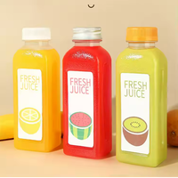 1000ml 12oz PET fles voor thee, fruitsap, met anti-diefstal dop, voedselveilig, transparant, zeefdruk, aangepast etiket, OEM dranken