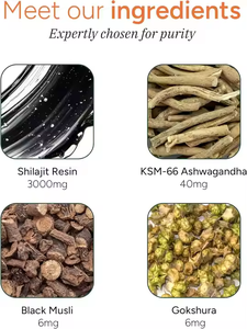 Reine Himalaya-Shilajit-Gummis für Erwachsene 60 Stück 75% Fulvinsäure 85+ Spurenelemente Männer Frauen Angereichertes Ashwagandha-Nahrungsergänzungsmittel - Product Image 5