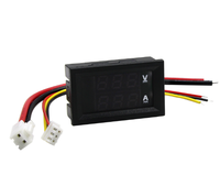 Bando Ammeter tegangan Digital LED 10A, merah biru dengan Tuning-0-100V halus dan komponen elektronik 10A