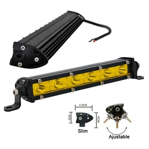 Barre lumineuse LED 7 pouces 18W, blanc citron jaune, lampe antibrouillard étanche pour camion Niva o-ff road <span class=keywords><strong>4x4</strong></span> <span class=keywords><strong>SUV</strong></span> ATV moto DC 12V 24V - Product Image 1