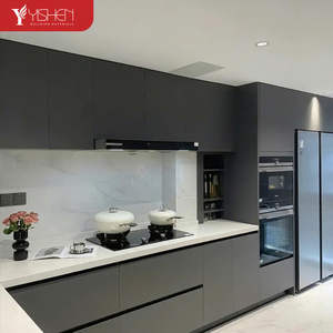 Meuble mural <span class=keywords><strong>de</strong></span> <span class=keywords><strong>cuisine</strong></span> modulaire <span class=keywords><strong>en</strong></span> <span class=keywords><strong>bois</strong></span> moderne, nouveau design, laque haute brillance, robinet, <span class=keywords><strong>petit</strong></span> ensemble d'armoires intérieures pour évier - Product Image 1