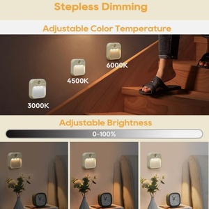 1PCS Rectangular Stair Night <b>Light</b> Smart Closet Closet Walkway Dimming Auto Charging - Product Image 3