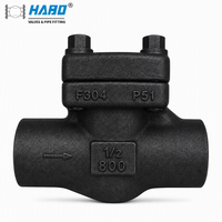 Katup Cek Las Baja Tempa F304 F51 Kelas 800 API 602 ASME B16.34 untuk Industri Minyak, Gas, Air, dan Kimia
