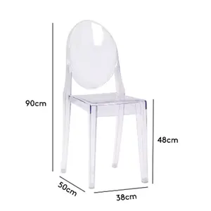 Silla de comedor nórdica Moon, silla fantasma, red diabólica, taburete de cristal de plástico rojo para el hogar, mesa y sillas transparentes acrílicas para exteriores