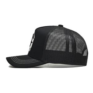 Gorra de Camionero de Alta Calidad al por Mayor, Logotipo Bordado en 3D Personalizado, Sellado Instantáneo, 5 Paneles, Totalmente Negra, Transpirable, de Malla - Product Image 4