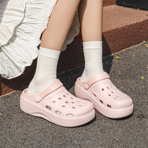 Women's <b>Crocs</b> Summer Outdoor Slip-On <b>Light</b> Pink EVA Sole Breathable Closed-Toe Water Shoes Size 35-40 - Product Image 1