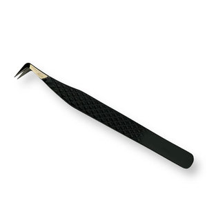 Customized Stainless Steel Eyelash Tweezers Precision Durable 10mm Length <b>Smooth</b> Tip Lash Extensions <b>Tools</b> Logo Beauty High - Product Image 1
