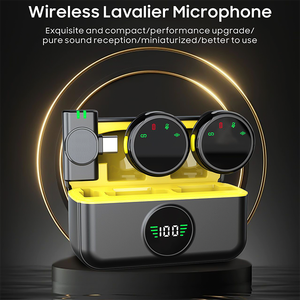 Micrófono Lavalier inalámbrico de 2,4G, botón de configuración magnético Dual, reducción de ruido para grabación de estudio de transmisión en vivo - Product Image 3