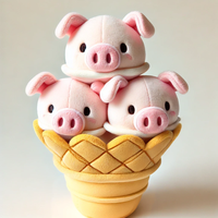 2024 nouveau personnalisé rose cochon en peluche crêpe jouet doux mignon Animal en peluche pour enfants rose cochon nourriture en peluche