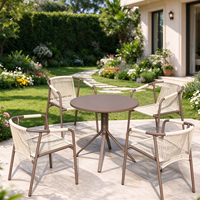 Ensemble table et chaises pliantes en aluminium, style moderne minimaliste, résistant à la rouille et aux intempéries, idéal pour café, salon de thé, jardin - Vente directe usine