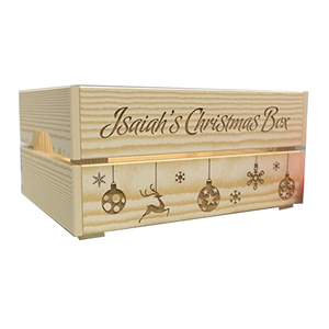 Christmas Crate, Personalized Christmas Eve Box Small Wood Special Gift Box