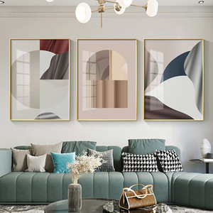 Commercio all'ingrosso Hotel progetto di decorazione per la casa moderna di cristallo geometrico in porcellana quadro dipinto astratto con cornice - Product Image 5