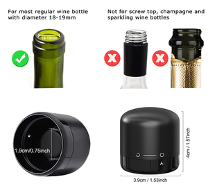 Nouveau Bouchon de Bouteille de Vin au Design Moderne en Silicone Noir – Idéal pour les Mariages, les Bars et la Maison – Bouchon de Bouteille de Whisky - Product Image 3