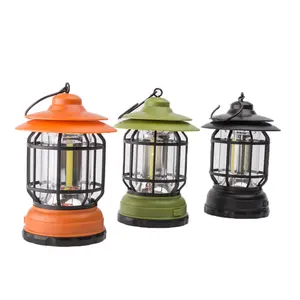 2022 Hot Sale 3*AA Battery Powered ABS Plastic Portable COB 300 Lumens Warm Led Camping Light Storm Hurricane Home Lantern