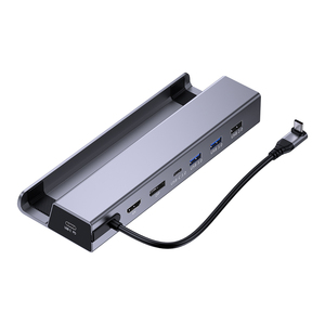 Đa-Chức Năng 8 Trong 1 Hơi Nước Sàn Docking Station <span class=keywords><strong>HDMI</strong></span>/Dp Đầu Ra <span class=keywords><strong>4K</strong></span> 60Hz Hợp Kim Nhôm Cơ Sở Cho Cầm Tay Trò Chơi Giao Diện Điều Khiển - Product Image 2