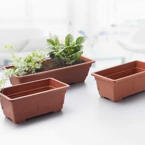 Macetas Grandes al por Mayor, Macetas Rectangulares Largas para Cultivo de Vegetales en Balcones, Macetas de Plástico Rojas - Product Image 1