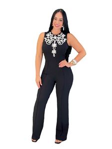 AJ4487 Fornitura Transfrontaliera di <span class=keywords><strong>Abbigliamento</strong></span> Femminile Europeo e Americano, Tuta Estiva Elegante con Motivo a Diamante Personalizzato sul Petto - Product Image 5