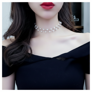 Girocollo di luna con perla di fiori stile coreano fatto a mano collane di moda di tendenza per ragazze vendita all'ingrosso - Product Image 1