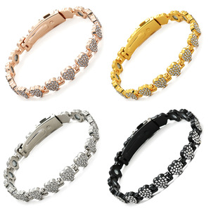 ゴールドシルバーブレスレット キュービックジルコニア ペーパークリップステーク レイヤリングチェーン ハートラインストーン カップルブレスレット バレンタインデーギフト - Product Image 2