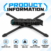 Châssis FPV Axisflying MANTA10 Lite 10 pouces True X Long Range en fibre de carbone T700, bras de 440 mm 7 mm, 389 g, 30.5 FC, VTX 20x20