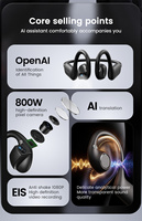 Casque de traduction IA à conduction osseuse sans fil avec caméra 8MP