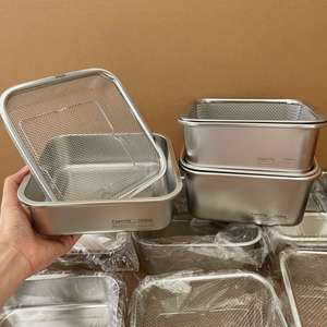 อ่างล้างผักสแตนเลส 304 สองชั้น พร้อมตะกร้ากรองน้ำ ใช้งานได้หลากหลายสำหรับครัวเรือน - Product Image 1