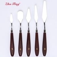 Couteau de peinture en acier inoxydable avec poignée en plastique, spatule de mélange pour artistes, idéal pour acrylique, huile, aquarelle, toile et planche en bois