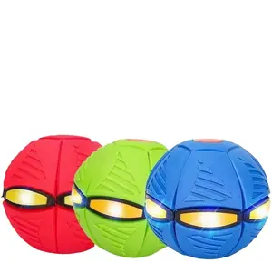 Açık bahçe plaj oyunu oyuncaklar düz top uçan sihirli UFO atmak disk topu ile LED ışık oyuncak çocuklar için