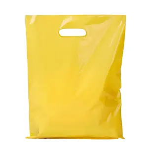 定制谢谢带手柄的塑料袋耐用塑料模切袋供应商小企业购物袋