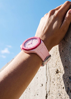 BEEFLYPOWER Bracelet de montre sport en silicone couleur bonbon personnalisé avec cadre en céramique monobloc pour Royal Pop SW