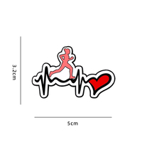 Badge en métal personnalisé en émail, motif sportif marathon course à pied, battement de cœur, pour sac à dos, vente en gros, prix usine, stock disponible
