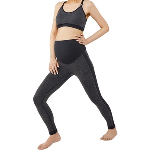 Wholesale Women Breathable <strong>Maternity</strong> Activewear Leggings Compression Seamless Pregnancy Workout Yoga Gym Pants Over the Bump - Product Image 1